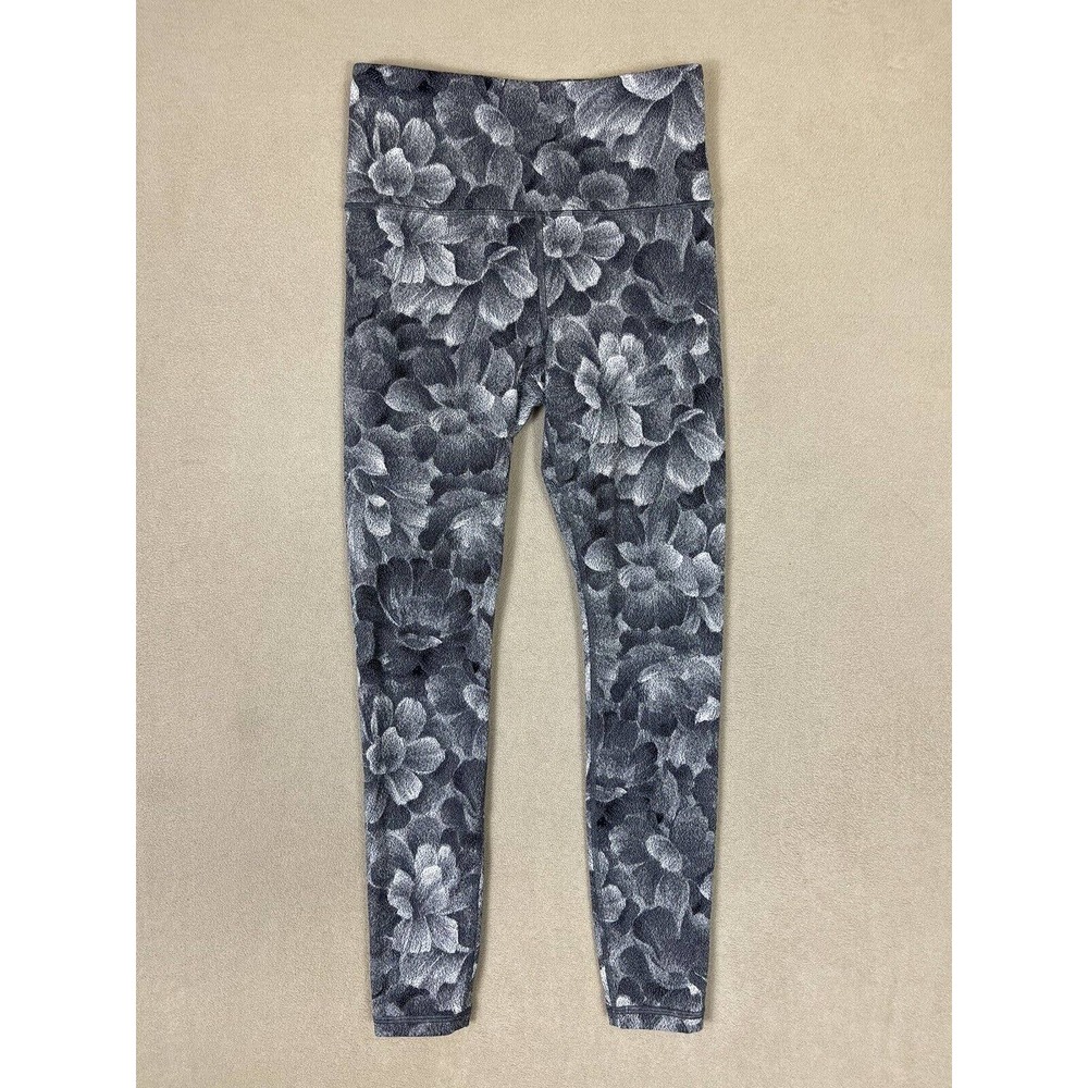 Athleta Elation Textured Tight Womens XS Chakra Floral Black/ Seasalt‎ Mid Rise